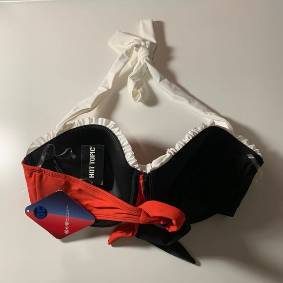 Harley Quinn Suicide Squad XXL 2X Classic Halter Diamond Bikini Swim Top Costume - Picture 7 of 9